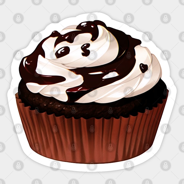 Yummy Chocolate Cupcake Sticker by SDAIUser
